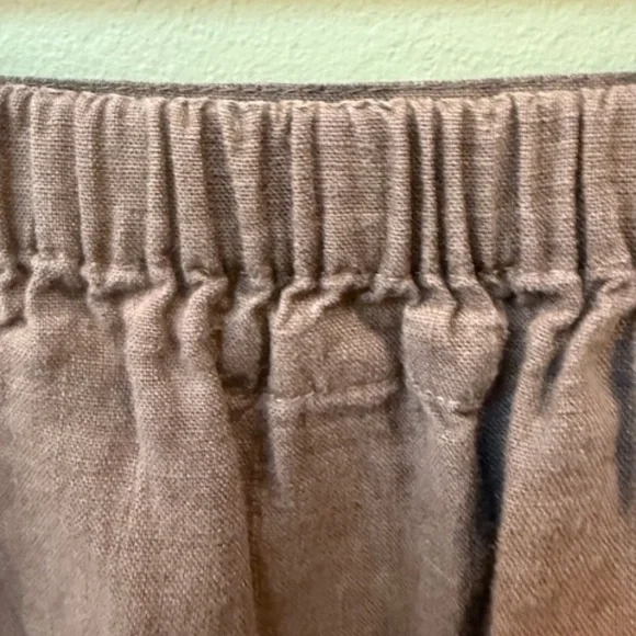 Flax Jeanne Engelhart Maxi Skirt Pull On Linen Sz. L Brown Lagenlook Minimalist - Picture 4 of 8